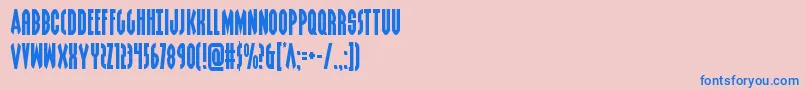 Grendelsmother-Schriftart – Blaue Schriften auf rosa Hintergrund