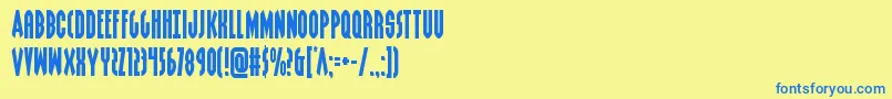 Grendelsmother Font – Blue Fonts on Yellow Background