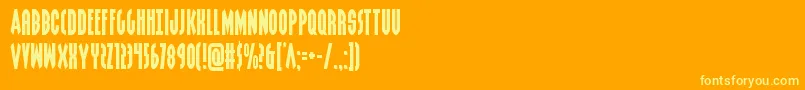Grendelsmother Font – Yellow Fonts on Orange Background