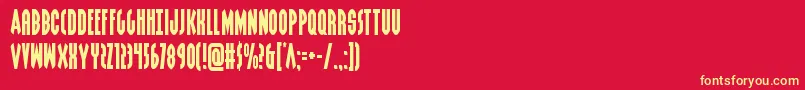フォントGrendelsmother – 黄色の文字、赤い背景