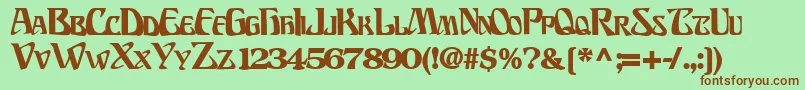 BillionsfontBold Font – Brown Fonts on Green Background