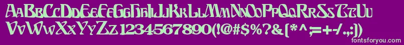 BillionsfontBold-fontti – vihreät fontit violetilla taustalla