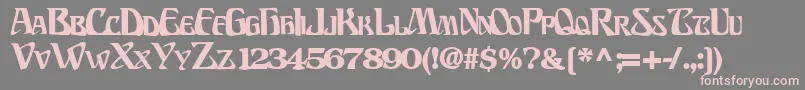 フォントBillionsfontBold – 灰色の背景にピンクのフォント
