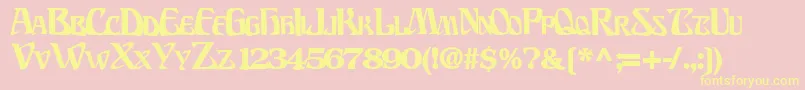 BillionsfontBold-fontti – keltaiset fontit vaaleanpunaisella taustalla