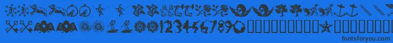 InfiniteDingbats Font – Black Fonts on Blue Background
