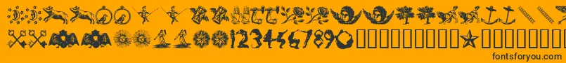 InfiniteDingbats Font – Black Fonts on Orange Background