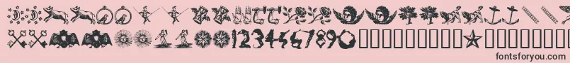 InfiniteDingbats Font – Black Fonts on Pink Background