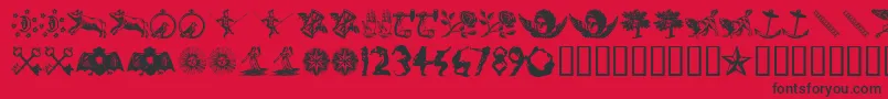 InfiniteDingbats Font – Black Fonts on Red Background