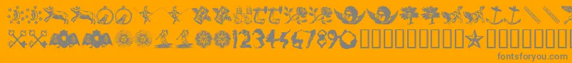 InfiniteDingbats Font – Gray Fonts on Orange Background