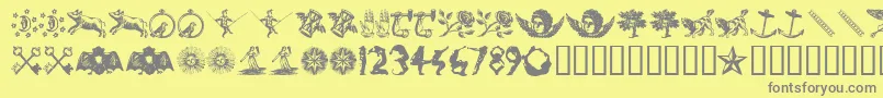 InfiniteDingbats Font – Gray Fonts on Yellow Background