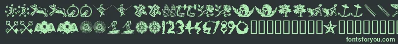 InfiniteDingbats Font – Green Fonts on Black Background