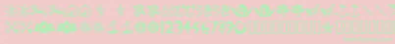 InfiniteDingbats Font – Green Fonts on Pink Background