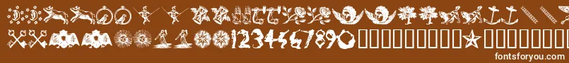 InfiniteDingbats Font – White Fonts on Brown Background