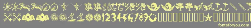 InfiniteDingbats Font – Yellow Fonts on Gray Background