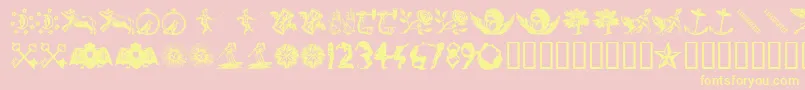 InfiniteDingbats Font – Yellow Fonts on Pink Background