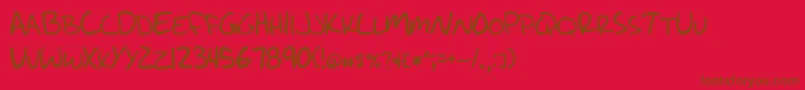 WriteLikeJesse Font – Brown Fonts on Red Background