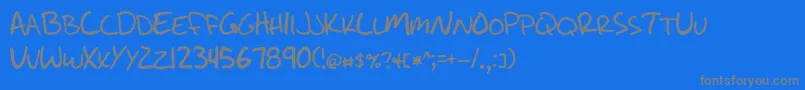 Fonte WriteLikeJesse – fontes cinzas em um fundo azul