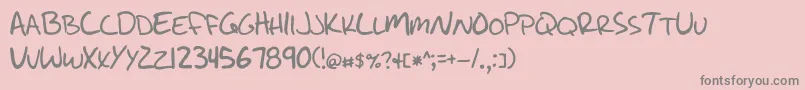 フォントWriteLikeJesse – ピンクの背景に灰色の文字