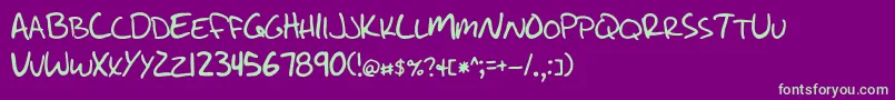 WriteLikeJesse Font – Green Fonts on Purple Background