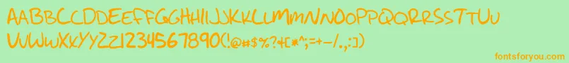 Więcej informacji o czcionce WriteLikeJesse Czcionka WriteLikeJesse – pomarańczowe czcionki na zielonym tle