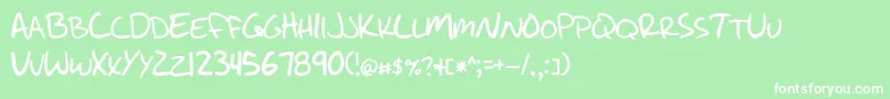 フォントWriteLikeJesse – 緑の背景に白い文字
