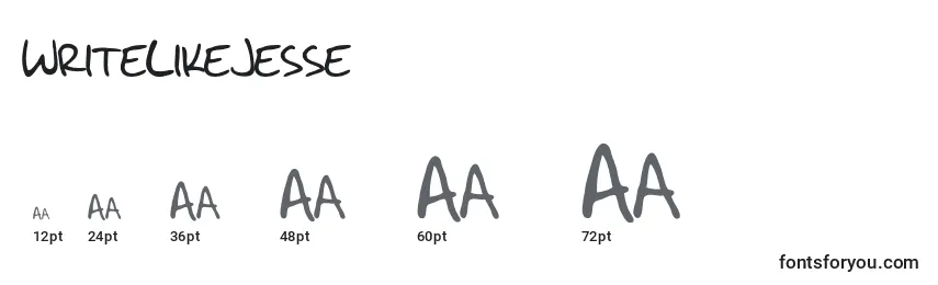 Размеры шрифта WriteLikeJesse