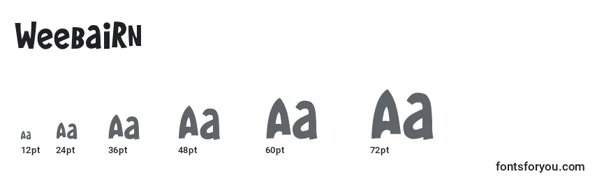Weebairn Font Sizes