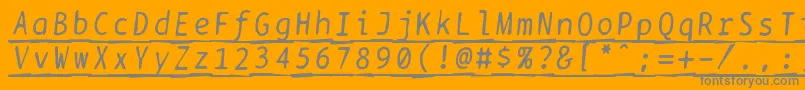 Bptypewritedamagedunderscoreditalics-Schriftart – Graue Schriften auf orangefarbenem Hintergrund