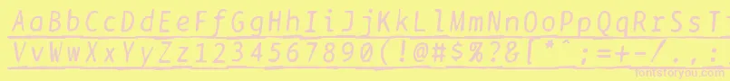 Шрифт Bptypewritedamagedunderscoreditalics – розовые шрифты на жёлтом фоне