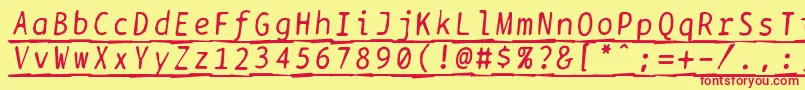 Bptypewritedamagedunderscoreditalics Font – Red Fonts on Yellow Background