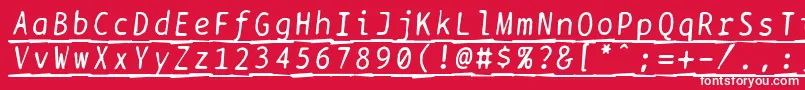 Bptypewritedamagedunderscoreditalics Font – White Fonts on Red Background