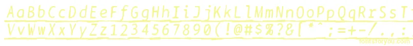 Czcionka Bptypewritedamagedunderscoreditalics – żółte czcionki