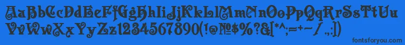 Apolloasm Font – Black Fonts on Blue Background