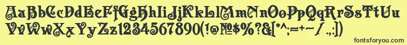 Apolloasm Font – Black Fonts on Yellow Background