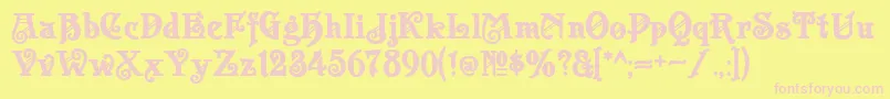 Apolloasm Font – Pink Fonts on Yellow Background