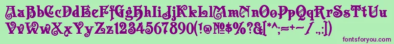 Apolloasm Font – Purple Fonts on Green Background