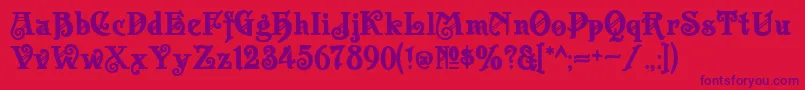 Apolloasm Font – Purple Fonts on Red Background