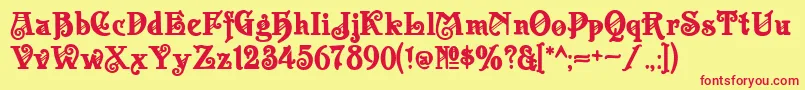 Apolloasm Font – Red Fonts on Yellow Background