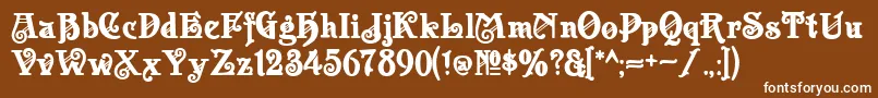 フォントApolloasm – 茶色の背景に白い文字