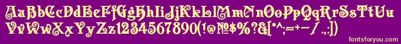 Apolloasm Font – Yellow Fonts on Purple Background