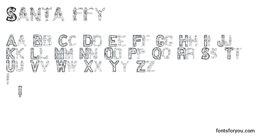 Шрифт Santa ffy – алфавит, цифры, специальные символы