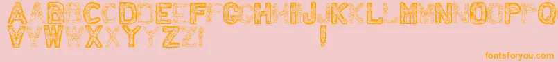 Santa ffy-Schriftart – Orangefarbene Schriften auf rosa Hintergrund