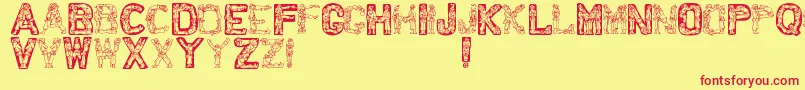 Santa ffy Font – Red Fonts on Yellow Background