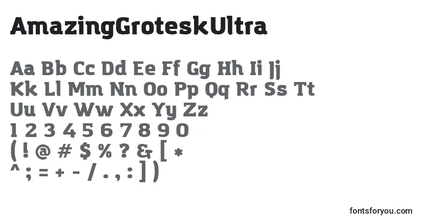 Schriftart AmazingGroteskUltra – Alphabet, Zahlen, spezielle Symbole