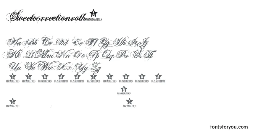 Czcionka Sweetcorrectionroth2 – alfabet, cyfry, specjalne znaki