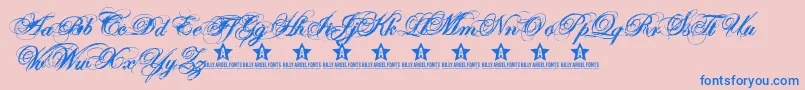 Sweetcorrectionroth2-Schriftart – Blaue Schriften auf rosa Hintergrund