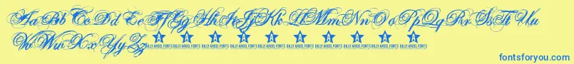 Sweetcorrectionroth2 Font – Blue Fonts on Yellow Background