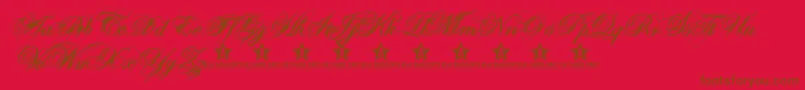 Sweetcorrectionroth2-Schriftart – Braune Schriften auf rotem Hintergrund