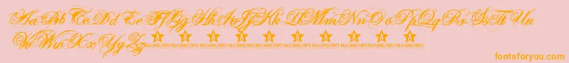 Sweetcorrectionroth2-Schriftart – Orangefarbene Schriften auf rosa Hintergrund