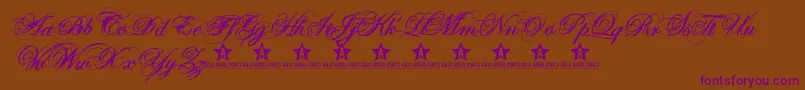 Sweetcorrectionroth2-fontti – violetit fontit ruskealla taustalla